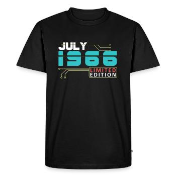 Juillet 1966 - Anniversaire en juillet - T-shirt Premium bio Homme - noir - Devant - Nico (187cm)