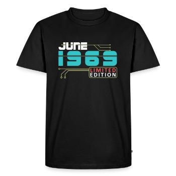 June 1969 - Geburtstag im Juni - Männer Premium Bio T-Shirt - Schwarz - Vorne - Nico (187cm)