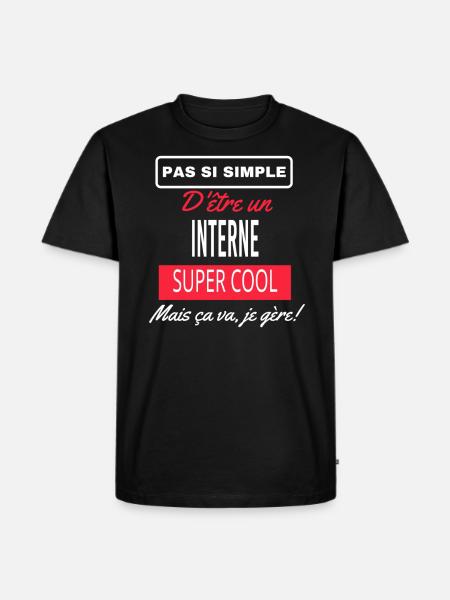 pas si simple INTERNE - T-shirt Premium bio Homme - noir