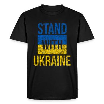 Stand avec ukraine grunge - T-shirt Premium bio Homme - noir - Devant - Nico (187cm)