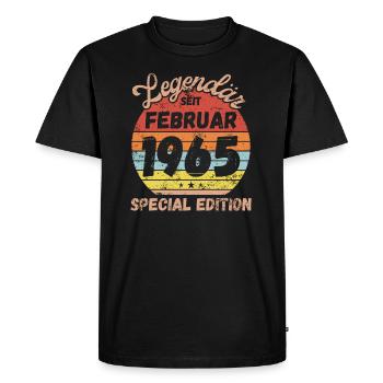 Februar 1965 - Geburtstag im Februar - Männer Premium Bio T-Shirt - Schwarz - Vorne - Nico (187cm)