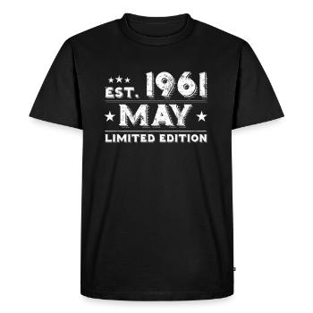 Mai 1961 - Anniversaire en mai - T-shirt Premium bio Homme - noir - Devant - Nico (187cm)