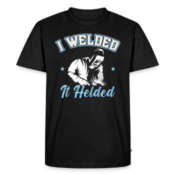 Je l’ai soudé soudeur tenu - T-shirt Premium bio Homme - noir - Devant - Nico (187cm)