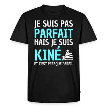 kiné homme parfait - T-shirt Premium bio Homme - noir - Devant - Nico (187cm)