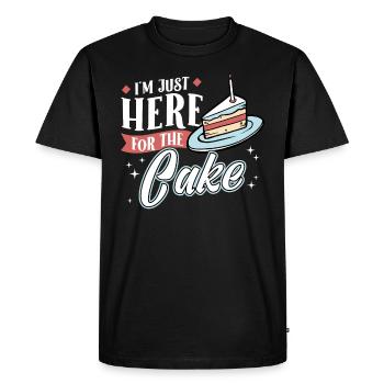 I Am Only Because of The Cake Here - Men's Premium Organic T-Shirt - black - Front - Nico (187cm)