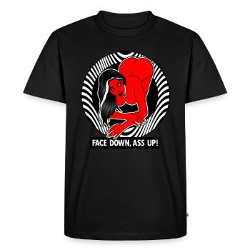 ÉROTIQUE SEXY CUL HAUT FACE CONTRE TERRE - T-shirt Premium bio Homme - noir - Devant - Nico (187cm)