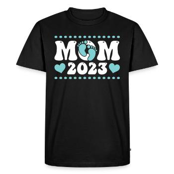 Mère Maman Est. 2023 Maman à Être - T-shirt Premium bio Homme - noir - Devant - Nico (187cm)