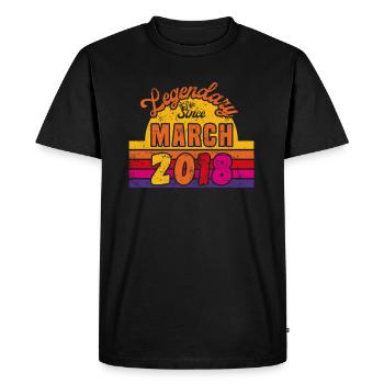 March 2018 - Birthday in March - Men's Premium Organic T-Shirt - black - Front - Nico (187cm)