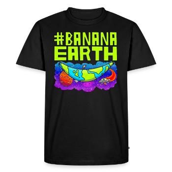 Banana Earth Theory Funny - Men's Premium Organic T-Shirt - black - Front - Nico (187cm)