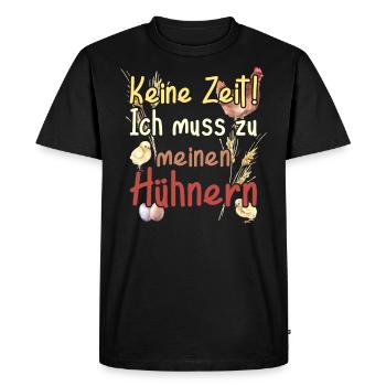 Vintage Farmhouse Pas de temps pour aller aux poulets - T-shirt Premium bio Homme - noir - Devant - Nico (187cm)