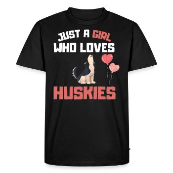 Chiens Amoureux des chiens Fille Cadeau Husky - T-shirt Premium bio Homme - noir - Devant - Nico (187cm)