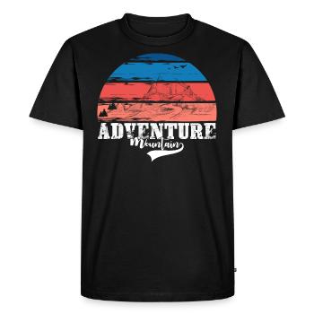 Mountains Adventure T-Shirt Retro Outdoor Hiking - Men's Premium Organic T-Shirt - black - Front - Nico (187cm)