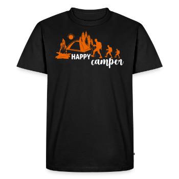 Happy Camper Camping Outdoor Family T-Shirt - Men's Premium Organic T-Shirt - black - Front - Nico (187cm)
