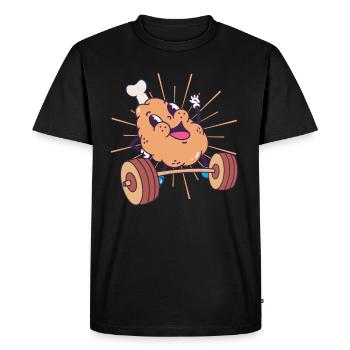 Chicken Leg Weight Squat Fitness kawaii - Men's Premium Organic T-Shirt - black - Front - Nico (187cm)