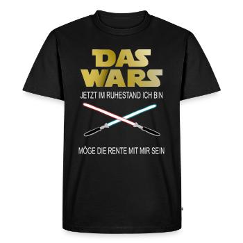 Ruhestand Rente Das Wars Pension Rentner T-Shirt - Männer Premium Bio T-Shirt - Schwarz - Vorne - Nico (187cm)