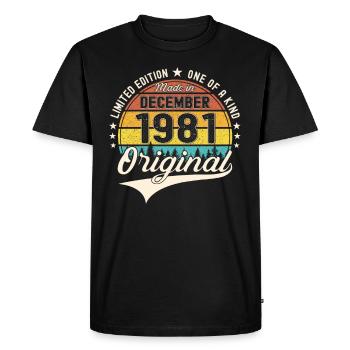 Original December 1981 41st birthday gift - Men's Premium Organic T-Shirt - black - Front - Nico (187cm)