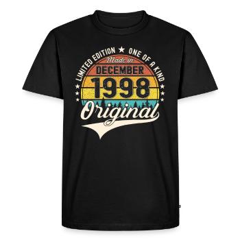 Original December 1998 24th Birthday Gift - Men's Premium Organic T-Shirt - black - Front - Nico (187cm)