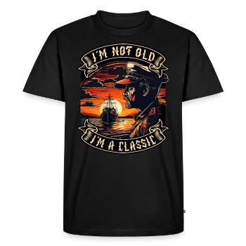 Je ne suis pas vieux Je suis un amoureux des bateaux classiques - T-shirt Premium bio Homme - noir - Devant - Nico (187cm)