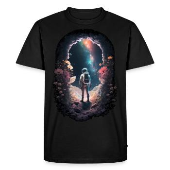 Un astronaute regarde les étoiles Surreal Sci-Fi Space - T-shirt Premium bio Homme - noir - Devant - Nico (187cm)