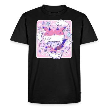 Cute zombie Devil Fox bubble head cutie - Men's Premium Organic T-Shirt - black - Front - Nico (187cm)