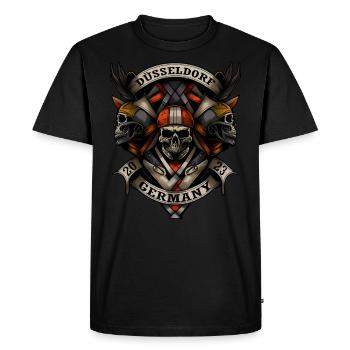 Dusseldorf Germany 2023 - Biker Style - Men's Premium Organic T-Shirt - black - Front - Nico (187cm)