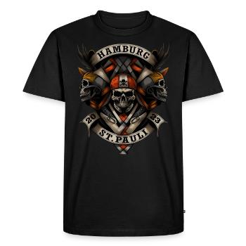 Hambourg St. Pauli 2023 - Motard - T-shirt Premium bio Homme - noir - Devant - Nico (187cm)