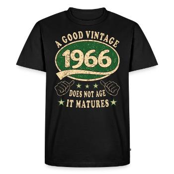 57ème anniversaire 1966 '57 Bon Millésime - T-shirt Premium bio Homme - noir - Devant - Nico (187cm)