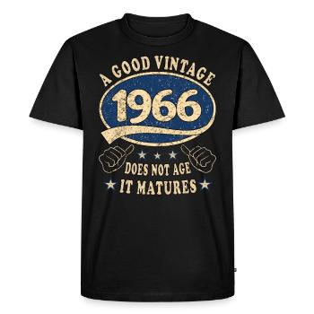 57ème anniversaire 1966 '57 Bon Millésime - T-shirt Premium bio Homme - noir - Devant - Nico (187cm)