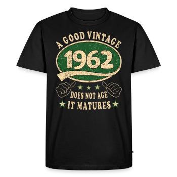 61ème anniversaire 1962 '61 Bon Millésime - T-shirt Premium bio Homme - noir - Devant - Nico (187cm)