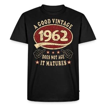 61ème anniversaire 1962 '61 Bon Millésime - T-shirt Premium bio Homme - noir - Devant - Nico (187cm)
