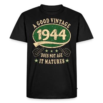 79ème Anniversaire 1944 '79 Bon Millésime - T-shirt Premium bio Homme - noir - Devant - Nico (187cm)