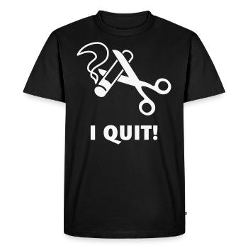 I Quit! (Ex-Smoker / Stop Smoking / White) - Men's Premium Organic T-Shirt - black - Front - Nico (187cm)