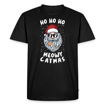 Meowy catmas - T-shirt Premium bio Homme - noir - Devant - Nico (187cm)