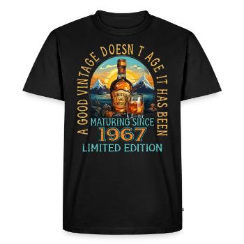 56th Birthday 1967 56 Good Vintage Whisky - Men's Premium Organic T-Shirt - black - Front - Nico (187cm)