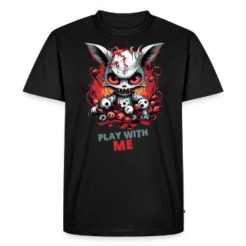 Halloween Cat Design - La Nuit des sorcières - T-shirt Premium bio Homme - noir - Devant - Nico (187cm)