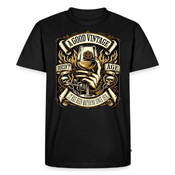 1974 anniversaire Biker A Good Vintage Ages - T-shirt Premium bio Homme - noir - Devant - Nico (187cm)