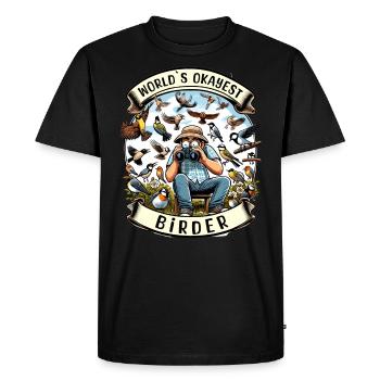 Le meilleur ornithologue amateur au monde - T-shirt Premium bio Homme - noir - Devant - Nico (187cm)