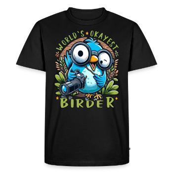 Le meilleur ornithologue amateur au monde - T-shirt Premium bio Homme - noir - Devant - Nico (187cm)