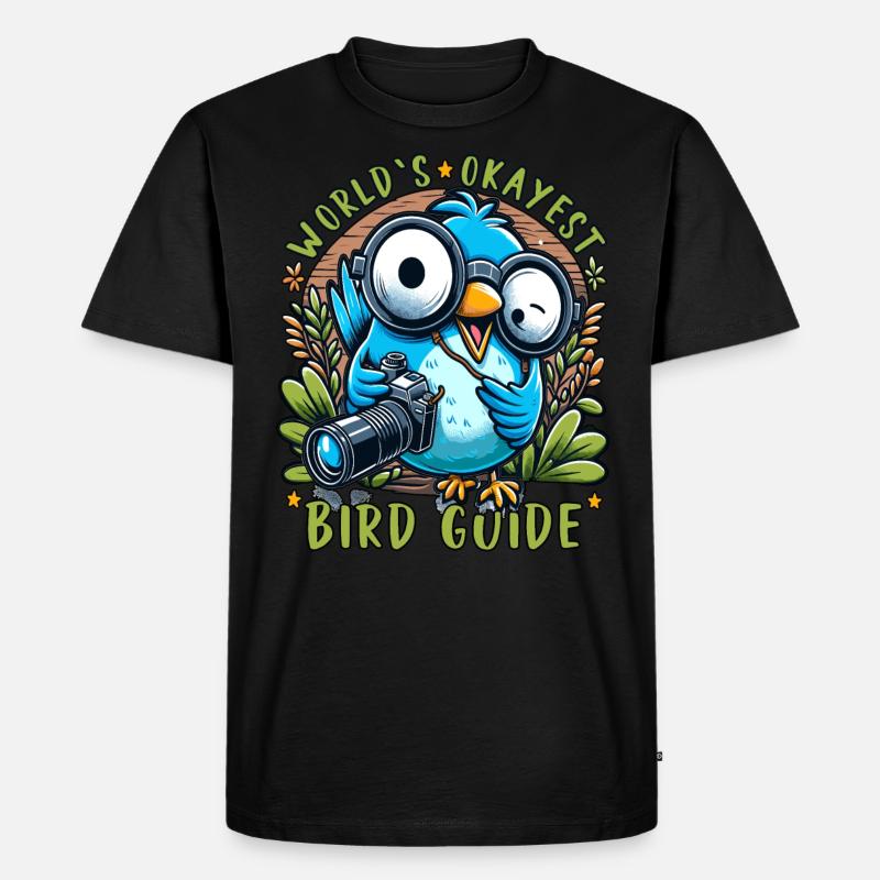 Weltbester Okayer Bird Guide Vogelbeobachtung - Männer Premium Bio T-Shirt - Schwarz