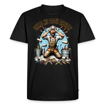 Working with professionals, funny master painter - Men's Premium Organic T-Shirt - black - Front - Nico (187cm)