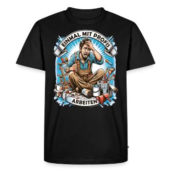 Working with professionals, funny master painter - Men's Premium Organic T-Shirt - black - Front - Nico (187cm)