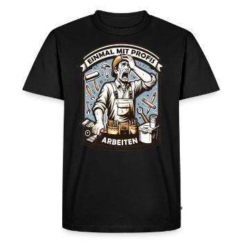 Working with professionals, funny master painter - Men's Premium Organic T-Shirt - black - Front - Nico (187cm)