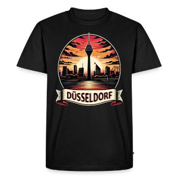Düsseldorf Skyline Heart Love Home - T-shirt Premium bio Homme - noir - Devant - Nico (187cm)