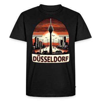 Düsseldorf Skyline Heart Love Home - T-shirt Premium bio Homme - noir - Devant - Nico (187cm)