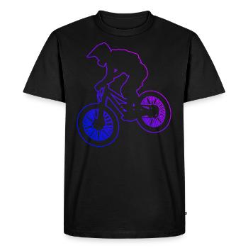 Vététistes Cyclisme VTT Femme - T-shirt Premium bio Homme - noir - Devant - Nico (187cm)