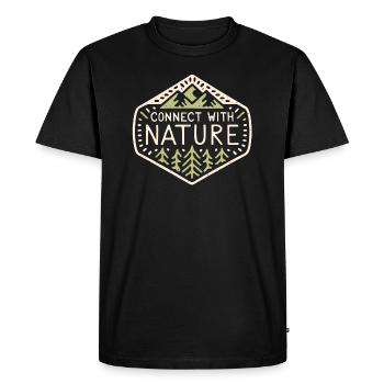 Connect with nature - Men's Premium Organic T-Shirt - black - Front - Nico (187cm)