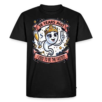 Il y a 38 ans, j’étais la femme la plus rapide - T-shirt Premium bio Homme - noir - Devant - Nico (187cm)