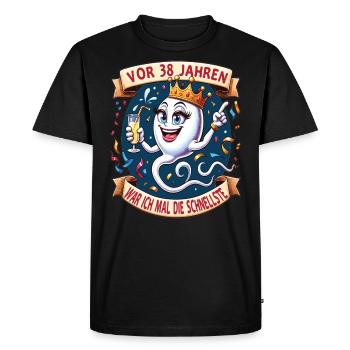 Il y a 38 ans, j’étais la femme la plus rapide - T-shirt Premium bio Homme - noir - Devant - Nico (187cm)