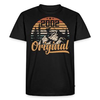 Original 2002 Retro 2002 Vintage 2002 Anniversary - Men's Premium Organic T-Shirt - black - Front - Nico (187cm)