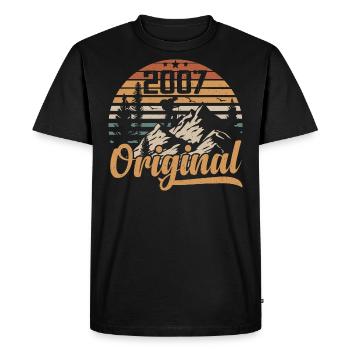 Original 2007 Retro 2007 Vintage 2007 Anniversaire - T-shirt Premium bio Homme - noir - Devant - Nico (187cm)